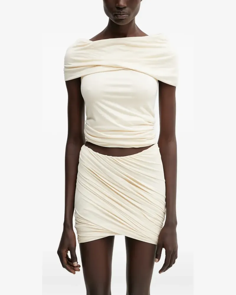Rick Owens Lilies draped off-shoulder top - Nude Nude