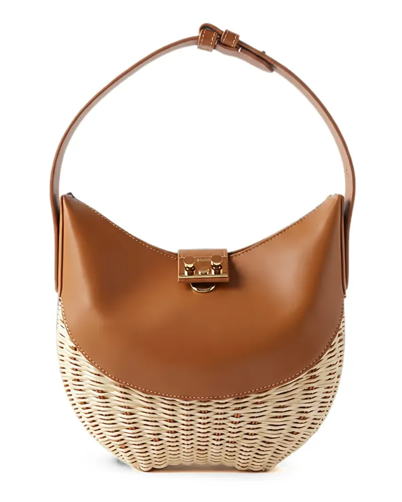 Rodo Kleine Paris Basttasche - Nude Nude