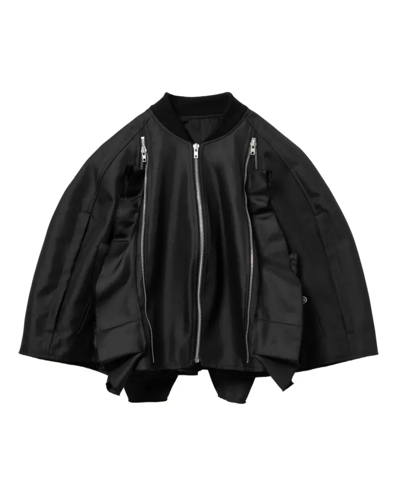 Comme des Garçons Bomber-Cape mit Reißverschlussdetail - Schwarz Schwarz