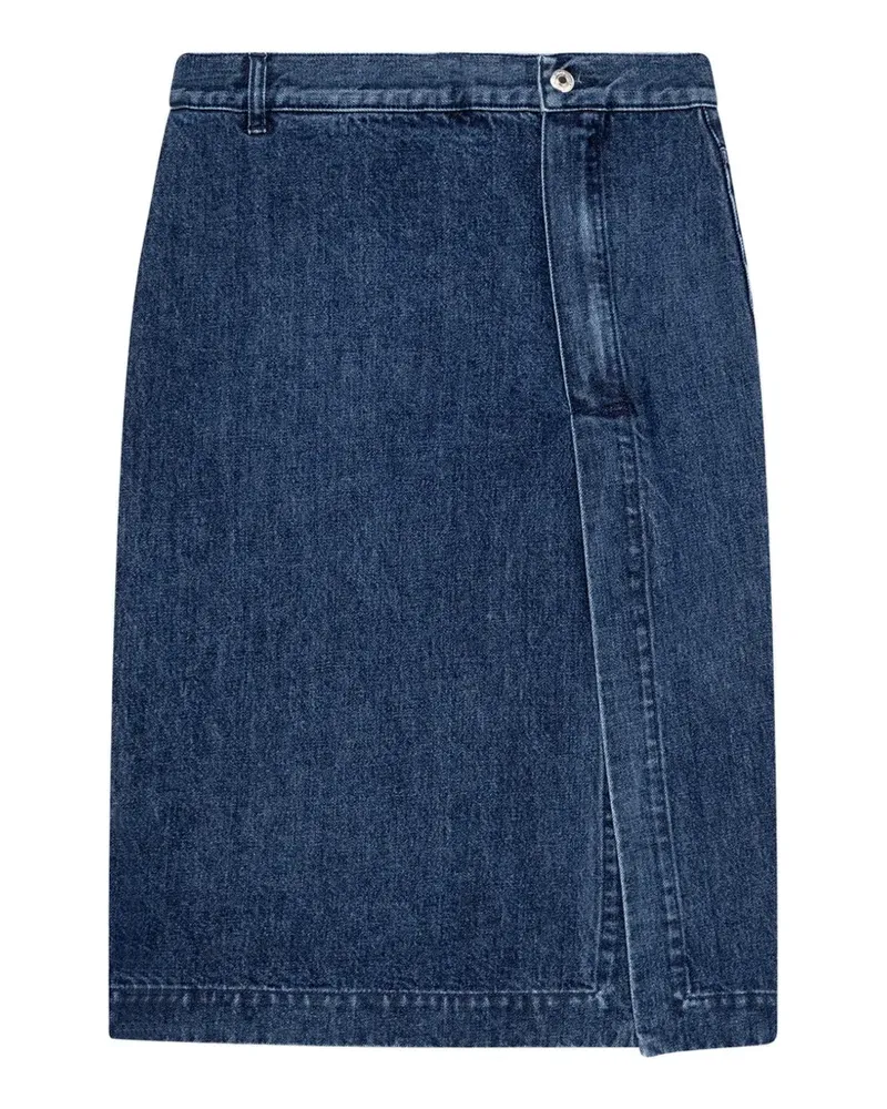 MSGM Midirock mit Schlitz - Blau Blau