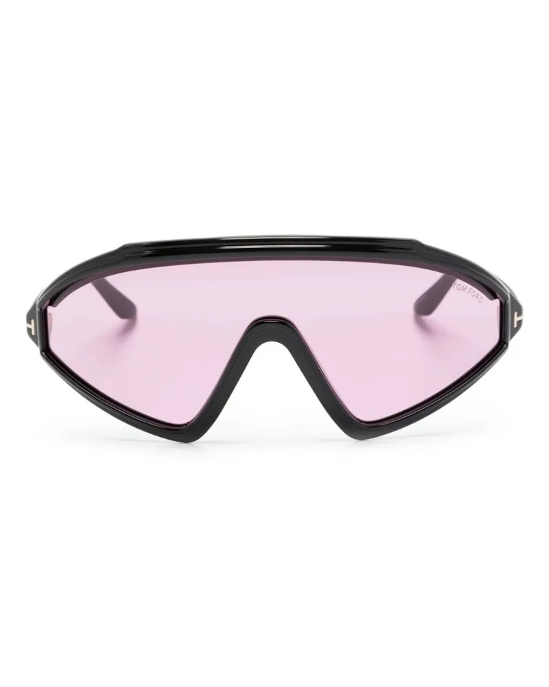 Tom Ford Lorna Sonnenbrille mit Oversized-Gestell - Schwarz Schwarz