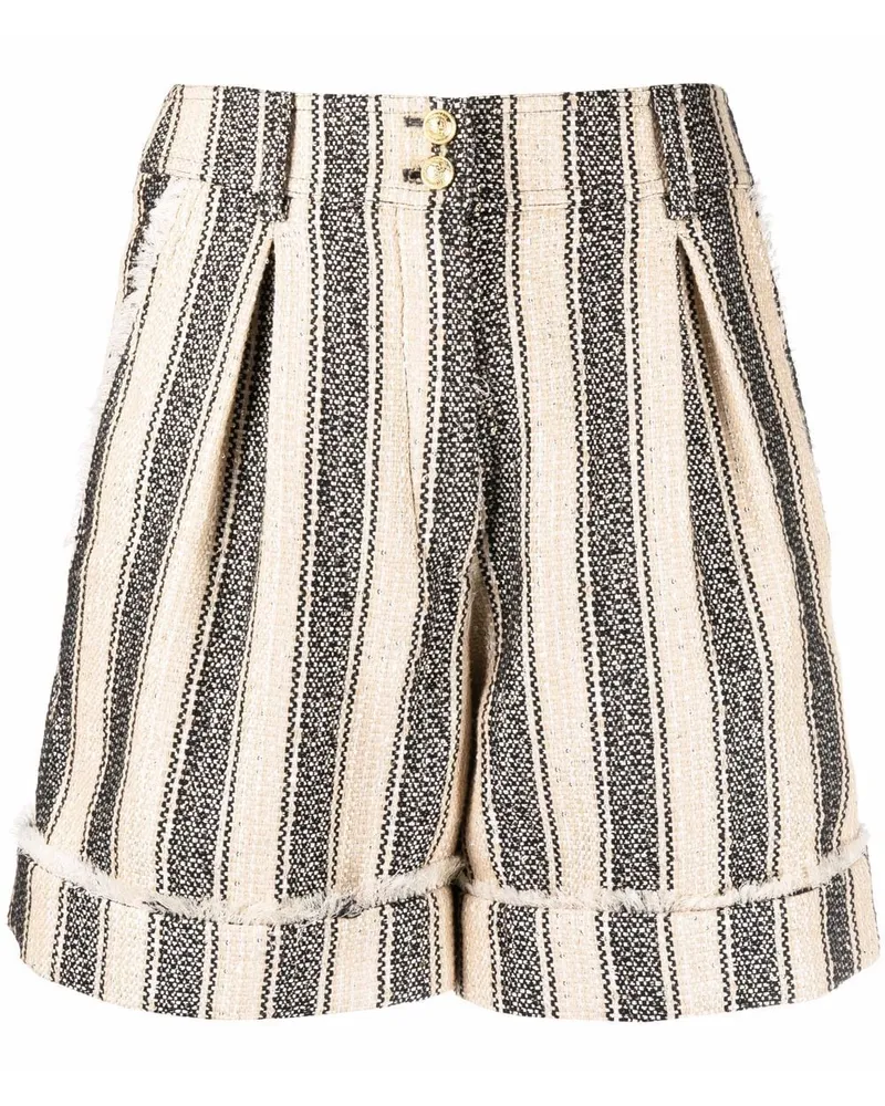 Balmain Gestreifte Pikee-Shorts - Nude Nude