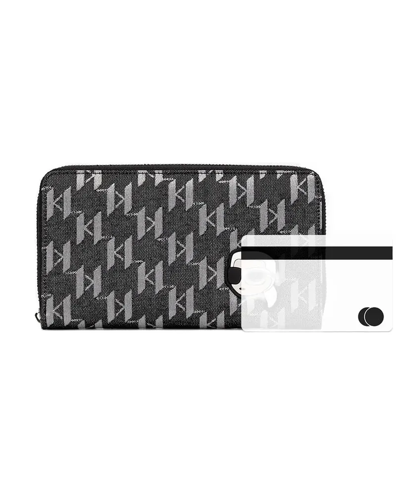 Karl Lagerfeld Portemonnaie mit Monogramm - Schwarz Schwarz