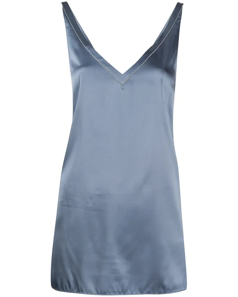 Brunello Cucinelli Top im Metallic-Look - Blau Blau
