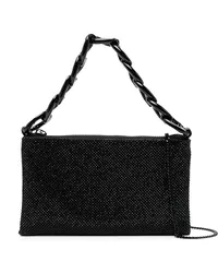 Patrizia Pepe Mini Clutch mit Strass Schwarz