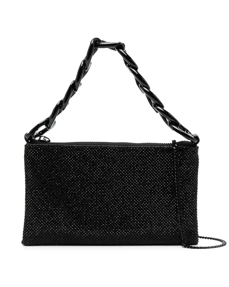 Patrizia Pepe Mini Clutch mit Strass Schwarz