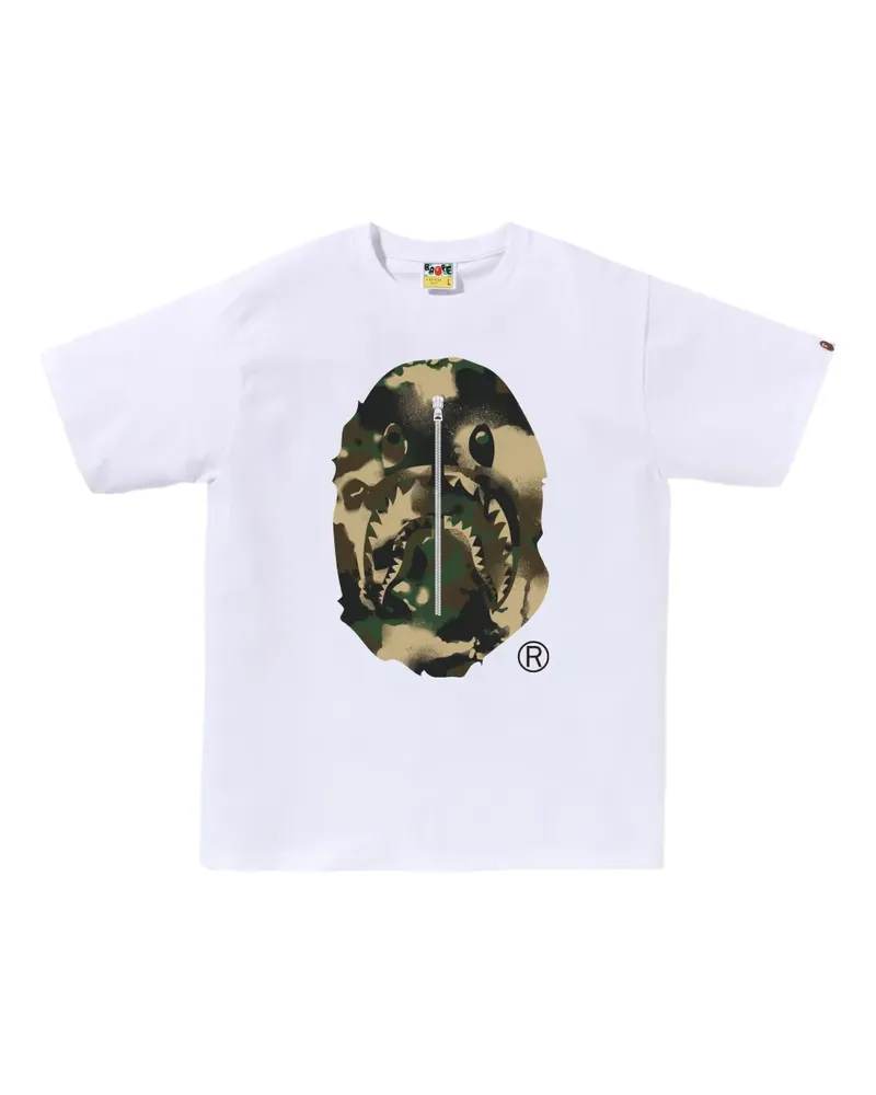 BAPE T-Shirt mit Camouflage-Print - Weiß Weiß