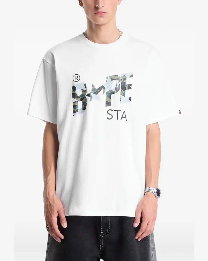 BAPE 1st Camo Bape Stasta T-Shirt mit Print - Weiß Weiß