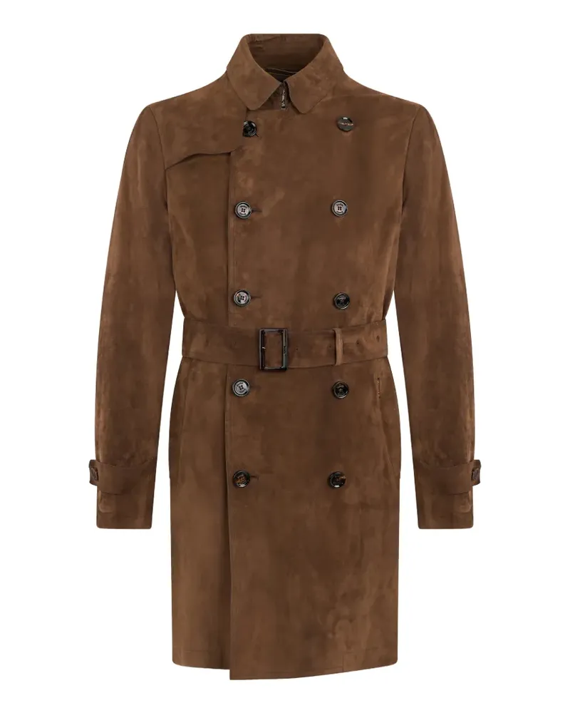 MOORER Vitruvio Trenchcoat mit Gürtel - Braun Braun