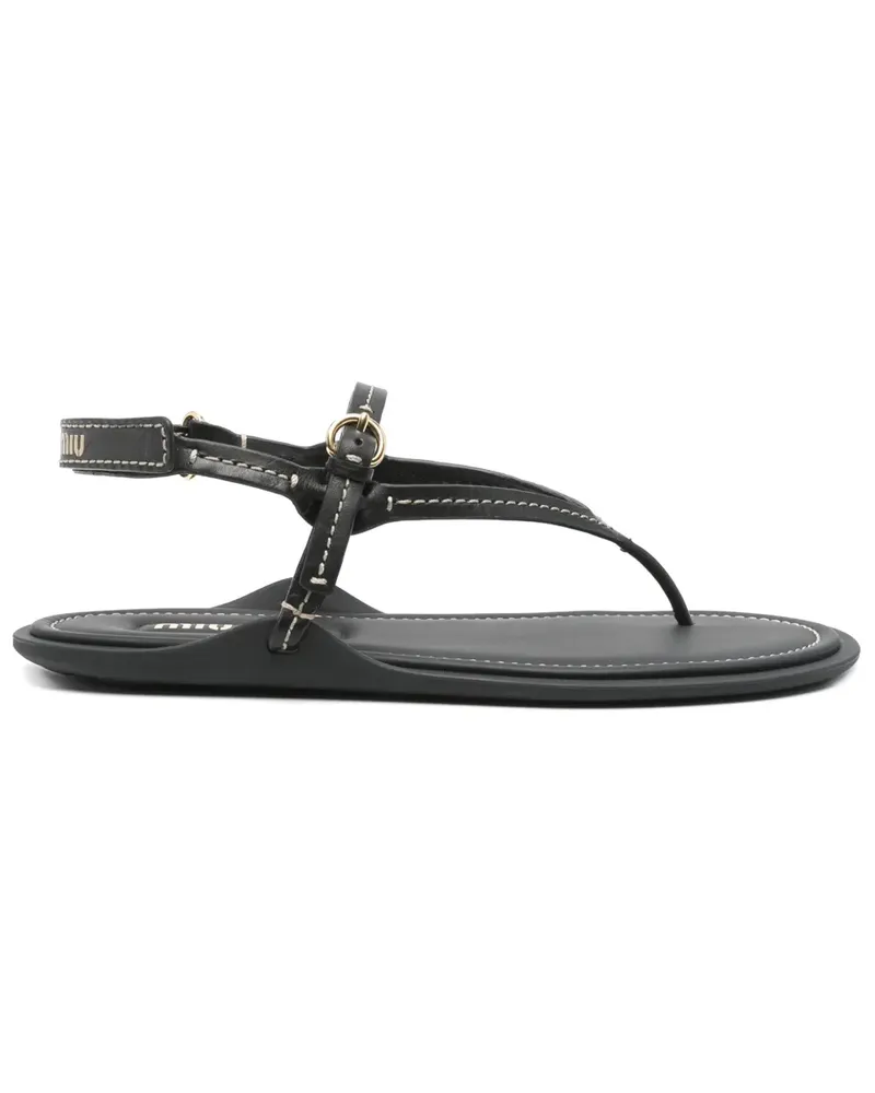 Miu Miu Flache Sandalen - Schwarz Schwarz