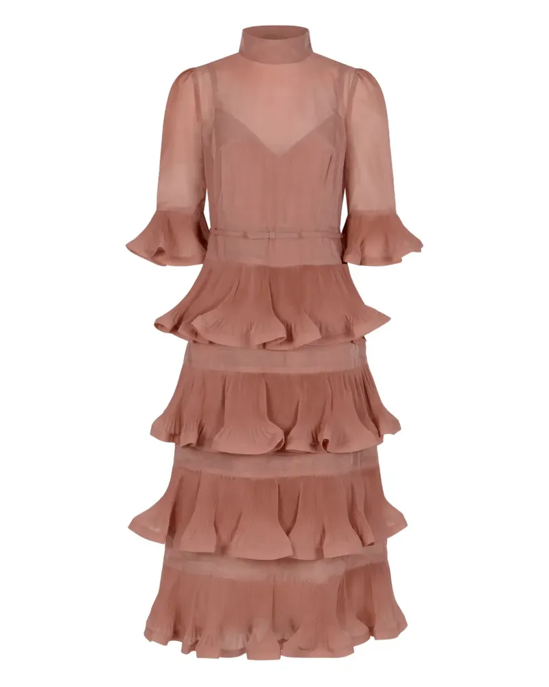 Zimmermann ruffled tiered dress - Rosa Rosa