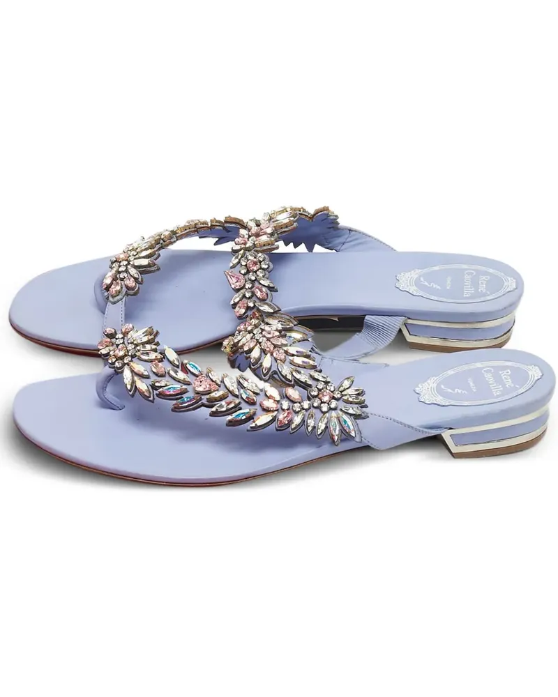 René Caovilla Sandalen mit Kristallen - Blau Blau