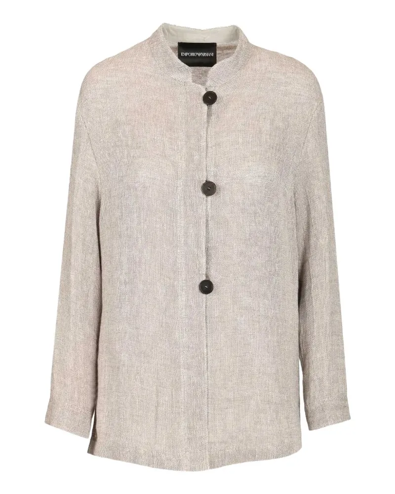 Emporio Armani textured-weave blazer - Nude Nude