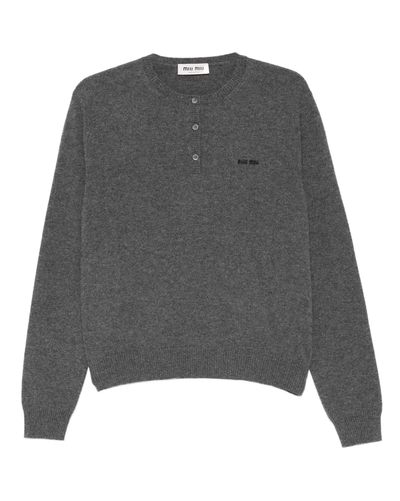Miu Miu Pullover mit Logo - Grau Grau