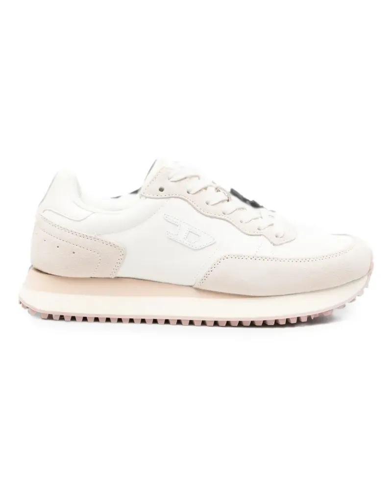 Diesel logo-patch panelled sneakers - Nude Nude