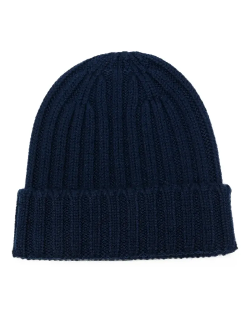 ASPESI Gerippte Beanie - Blau Blau