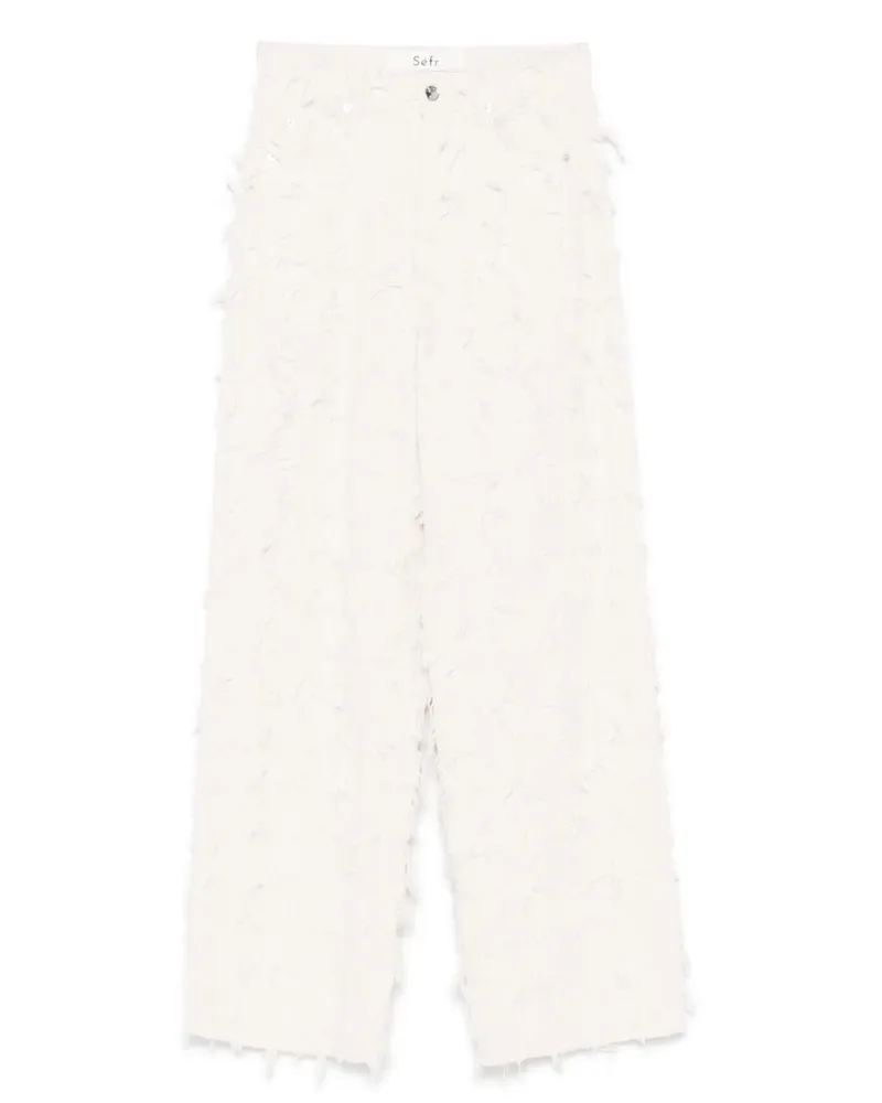 Séfr Jeans in Distressed-Optik - Weiß Weiß