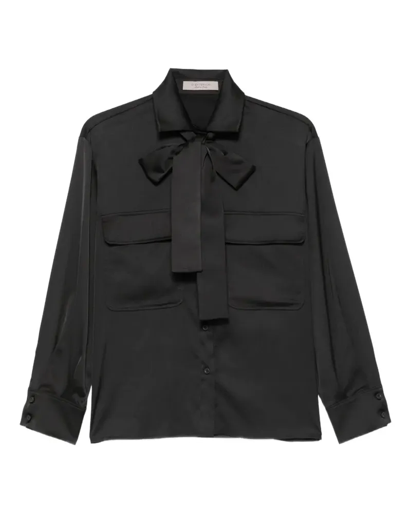D.EXTERIOR Hemd mit Schleife und Taschen - Schwarz Schwarz