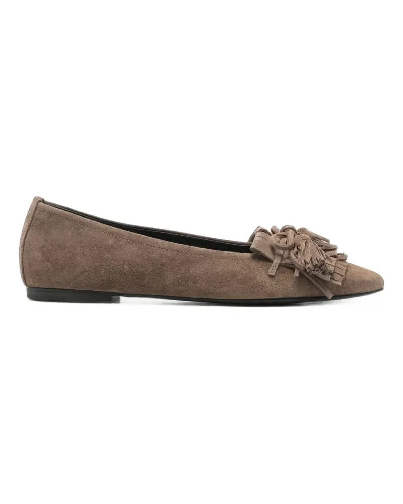 Kennel & Schmenger Greta fringed ballet flats - Braun Braun
