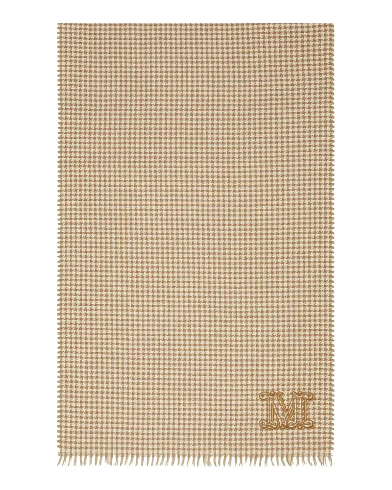 Max Mara Kaschmirschal mit Hahnentrittmuster - Braun Braun