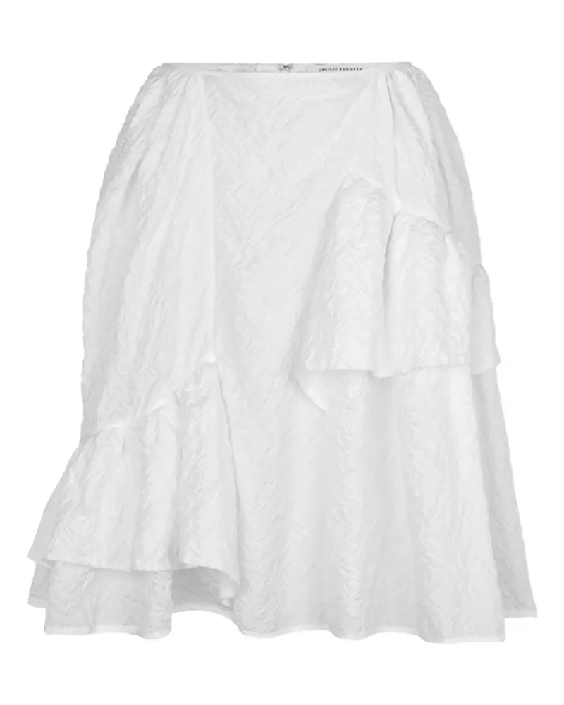 Cecilie Bahnsen Midirock mit Rüschen - Weiß Weiß