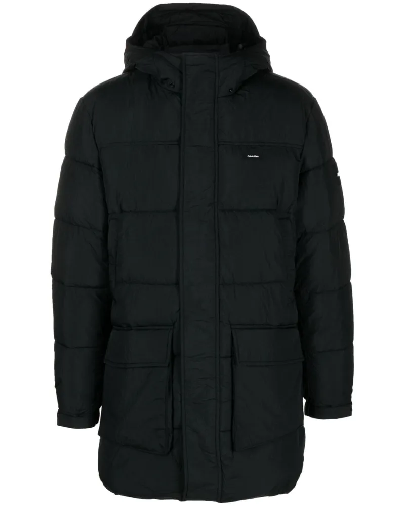 Calvin Klein Gefütterte Kapuzenjacke - Schwarz Schwarz