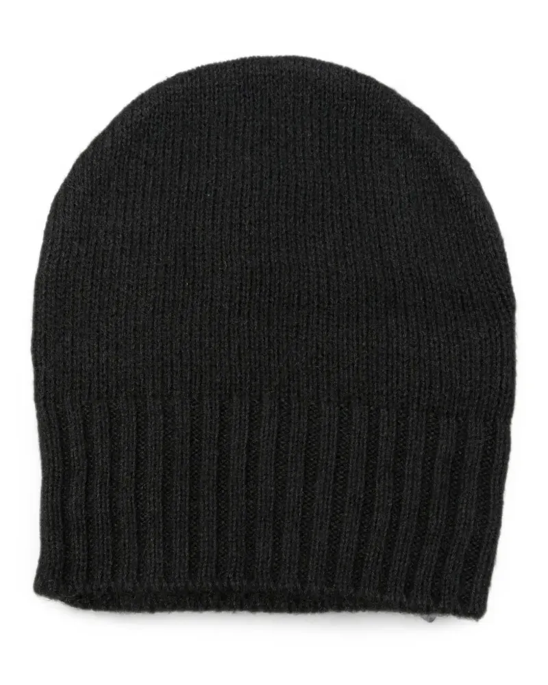 Masnada Gerippte Beanie - Schwarz Schwarz