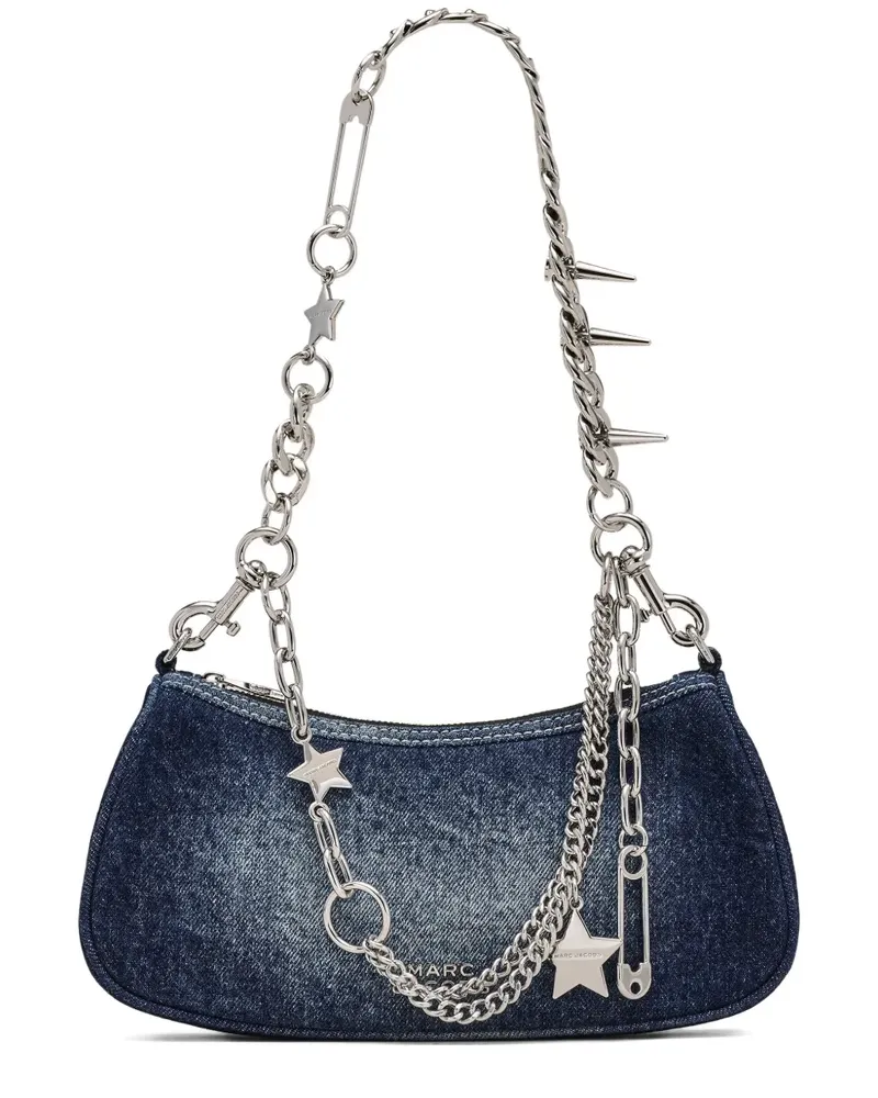 Marc Jacobs Schultertasche mit Jeansanhänger - Blau Blau