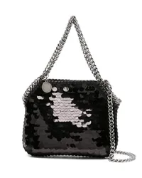 Stella McCartney Falabella Schultertasche mit Pailletten Schwarz