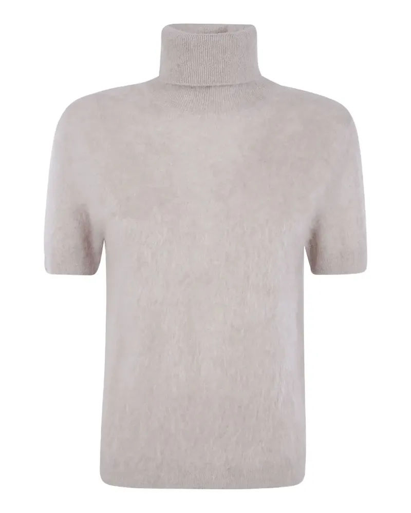 Seventy Kurzärmeliger Rollkragenpullover - Braun Braun