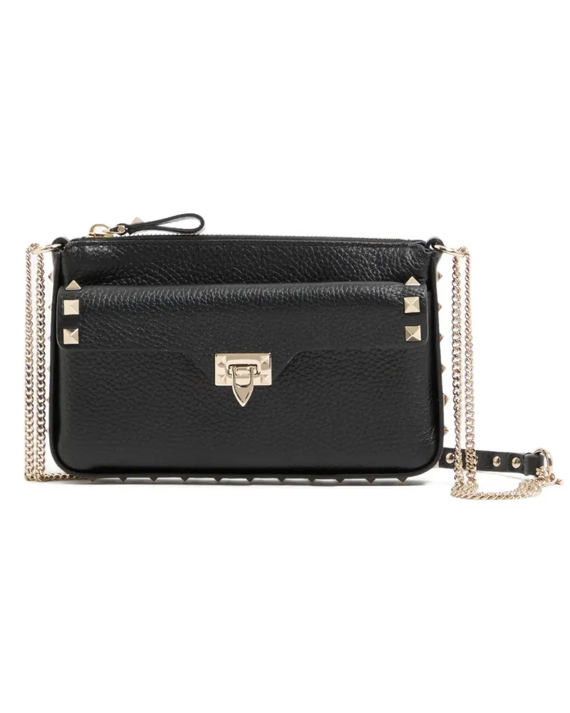 Valentino Garavani Rockstud chain pouch in grainy calfskin - Schwarz Schwarz