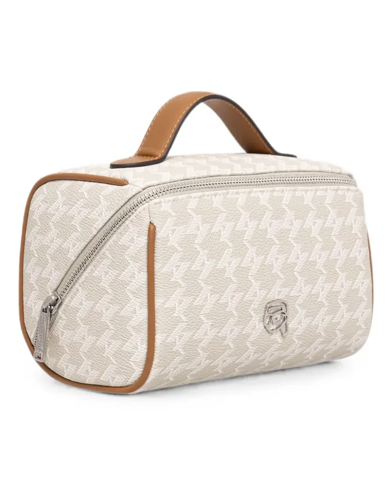 Karl Lagerfeld logo-print monogram make up bag - Nude Nude