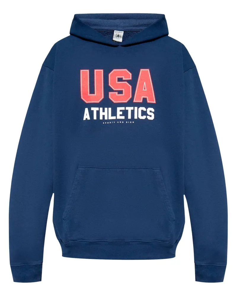 SPORTY & RICH USA Athletics Hoodie - Blau Blau