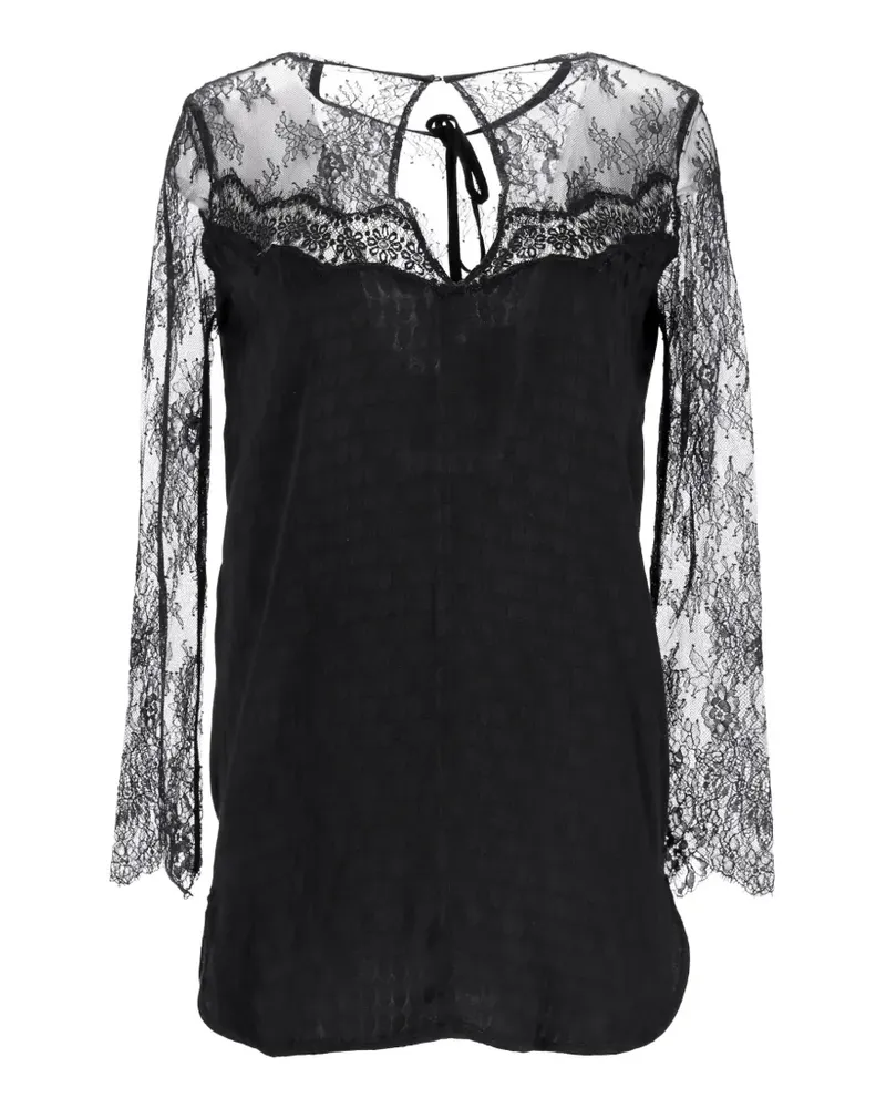 Sandro Bluse mit Spitzendetail - Schwarz Schwarz