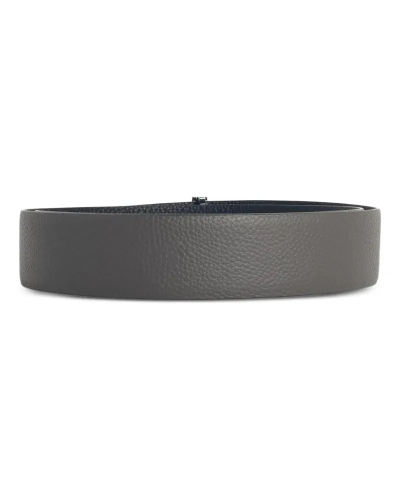 Tom Ford T Icon grained-leather belt - Grau Grau