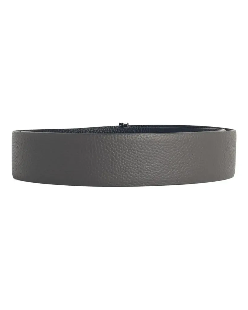Tom Ford T Icon grained-leather belt - Grau Grau