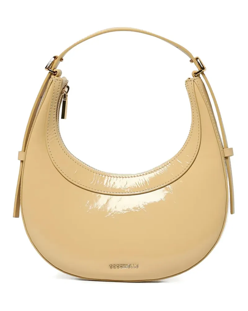Coccinelle Schultertasche mit Logo-Schild - Nude Nude