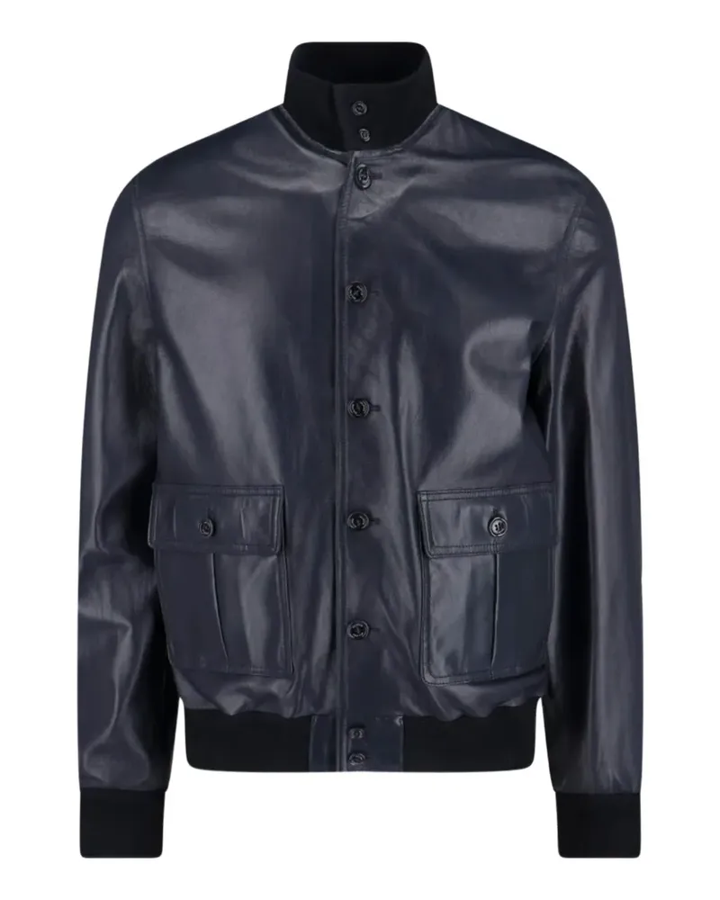 Valstar buttoned leather jacket - Blau Blau