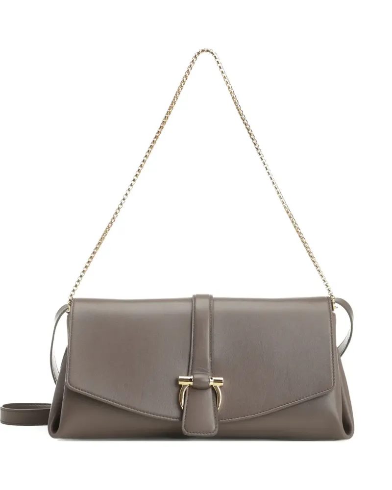 Ferragamo Schultertasche mit Kettenriemen - Grau Grau