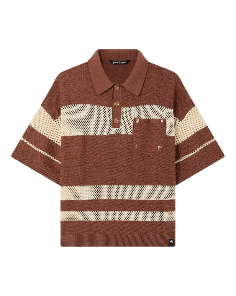 Palm Angels Palm Type loose-knit polo - Braun Braun