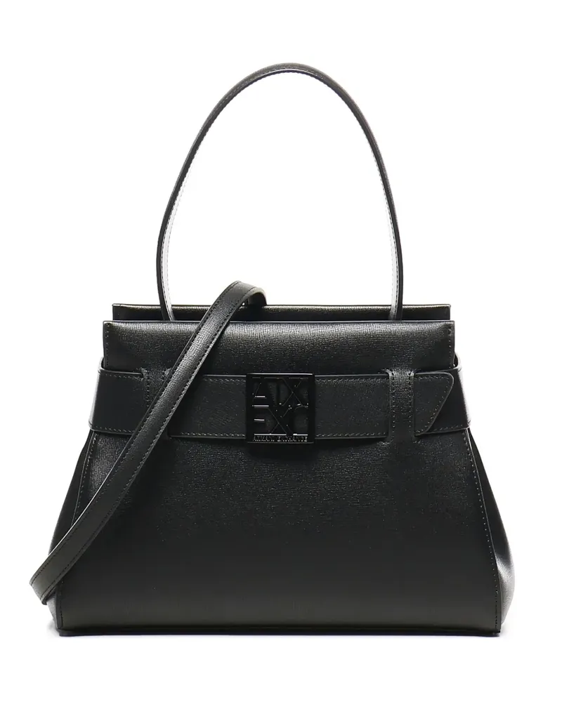 Armani Exchange Schultertasche mit Logo-Schnalle - Schwarz Schwarz