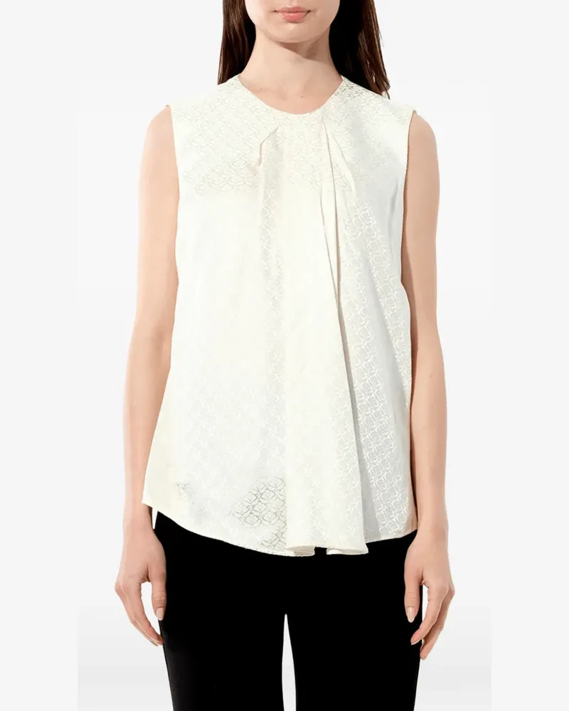 Balenciaga Mix jacquard satin blouse - Nude Nude