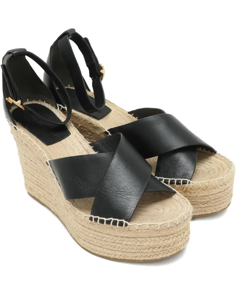 Tory Burch Sandalen aus Leder - Schwarz Schwarz