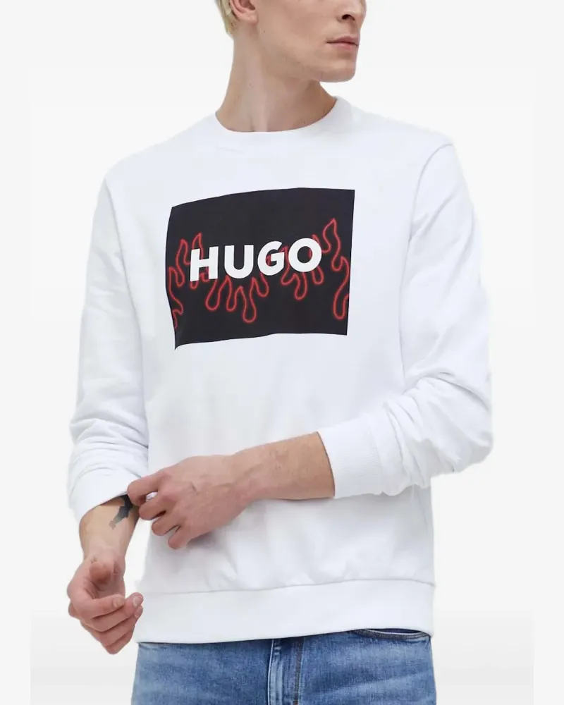 HUGO BOSS Sweatshirt mit Logo - Weiß Weiß