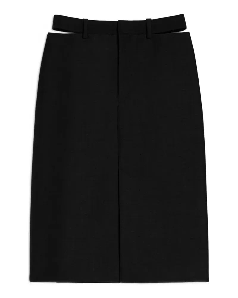 Jil Sander Midirock mit Cut-Outs - Schwarz Schwarz