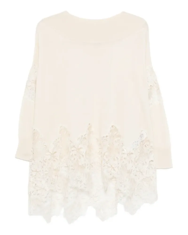 Ermanno Scervino Pullover mit Spitzeneinsatz - Nude Nude