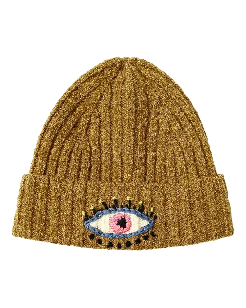 KAPITAL embroidered-eye knit beanie hat - Gelb Gelb