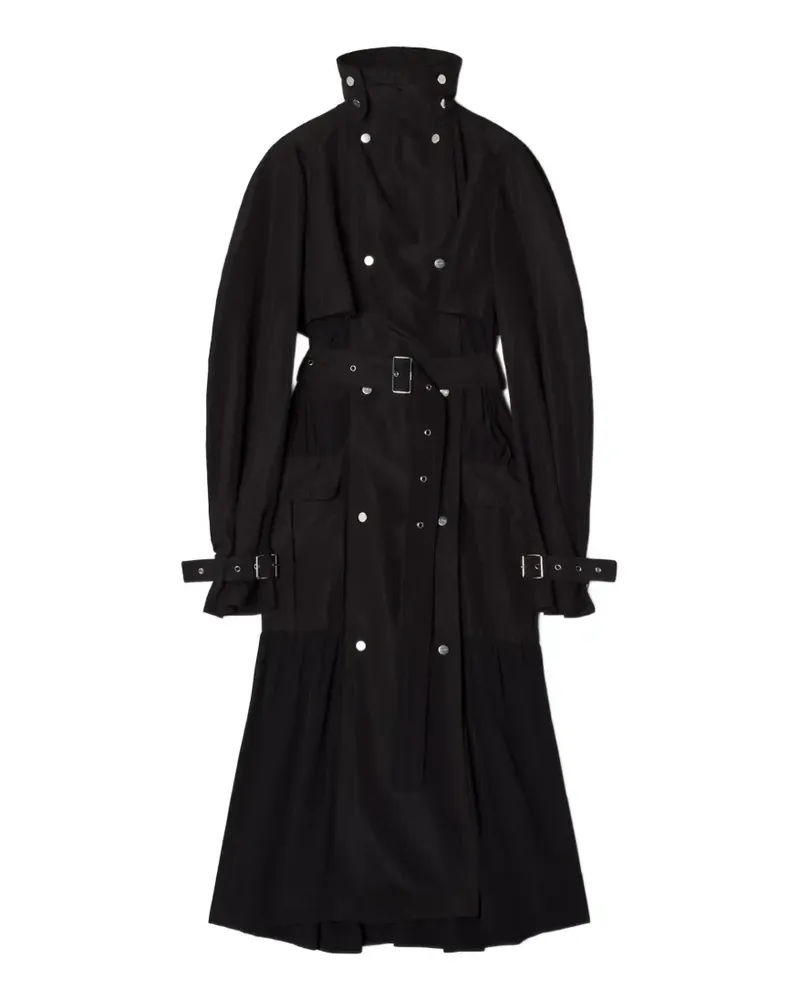Lanvin Plissierter Mantel mit Gürtel - Schwarz Schwarz