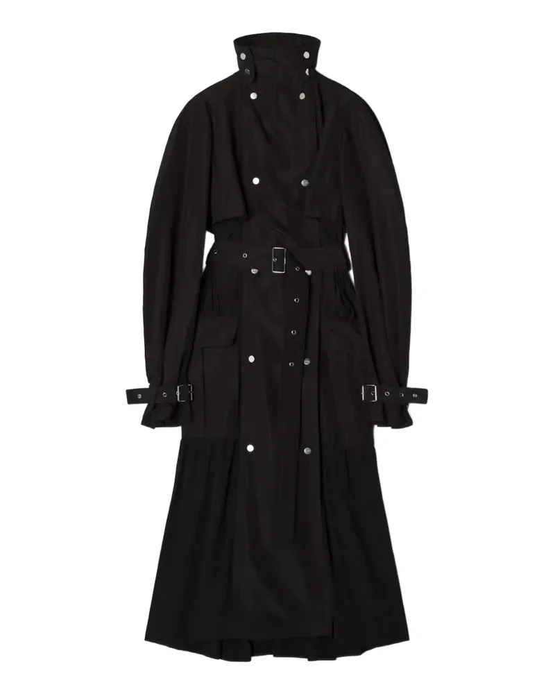 Lanvin Plissierter Mantel mit Gürtel - Schwarz Schwarz