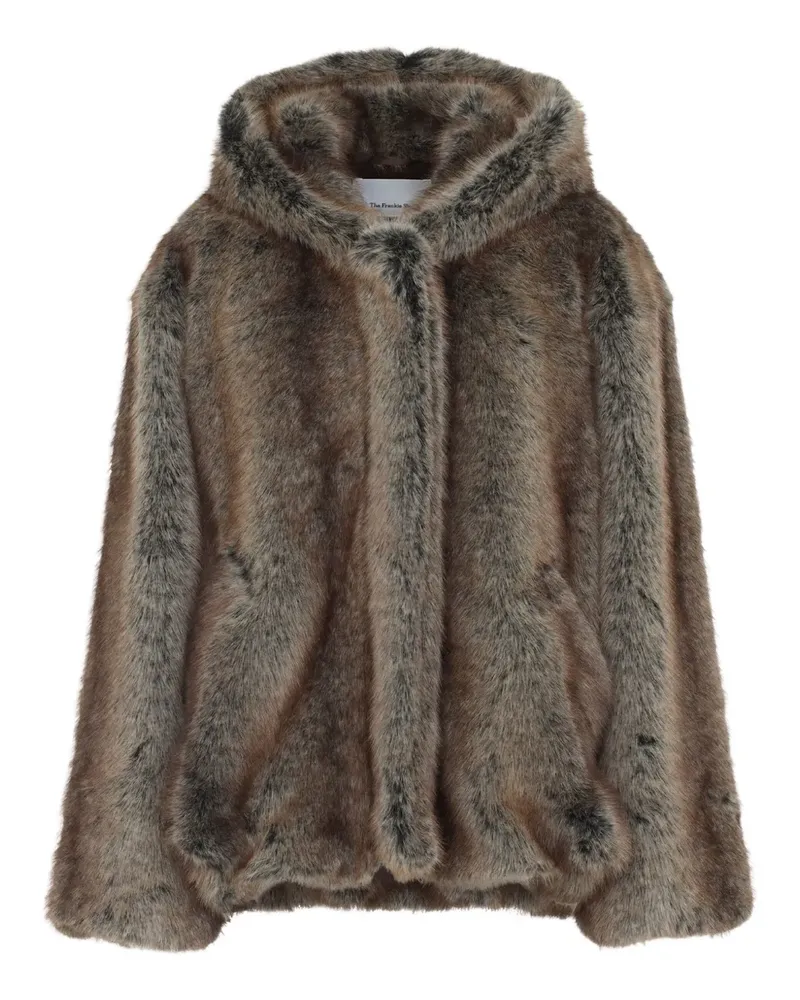 FRANKIE Shop Kapuzenjacke aus Faux Fur - Braun Braun